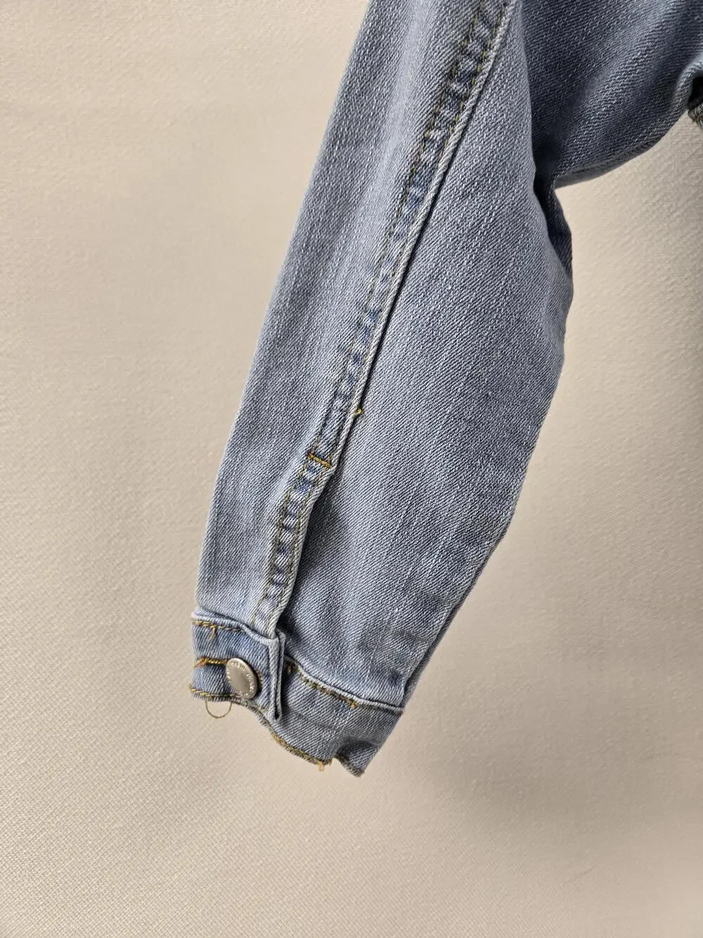 Shein Jacket Girls 6Y Blue Denim Distressed Jean Button Up Pockets Youth Kids